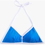 Koton Üçgen Bikini Üstü Fermuarlı Biye Detaylı Mavi 3sak10011mm 3SAK10011MM623 Mavi