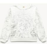 Koton Uzun Kollu Bisiklet Yaka Ekru Desenli Kız Çocuk Sweatshirt Orta Kalınlıkta Rahat Fit - 6 - 7 Yaş
