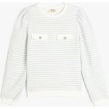 Koton Uzun Kollu Düğme Detaylı Sweatshirt Mavi Kız Çocuk İçin Rahat ve Şık Tasarım - 7 - 8 Yaş