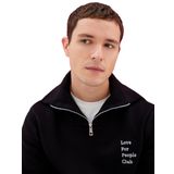 Koton Uzun Kollu İşlemeli İnterlok Kumaş Yarım Fermuarlı Sweatshirt