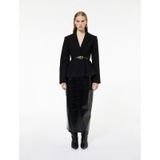 Koton Uzun Kollu Kemer Detaylı Peplum Blazer Ceket Siyah 6wak50116uw Siyah
