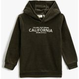 Koton Uzun Kollu Kız Çocuk Kapüşonlu Sweatshirt Grafik Desenli Rahat ve Şık Tasarım - 4 - 5 Yaş - Yeşil