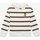 Koton Uzun Kollu Nakış Detaylı Oversize Polo Yaka Sweatshirt - Kahve - 13 - 14 Yaş