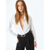 Koton Uzun Kollu Slim Fit Klasik Poplin Gömlek - Beyaz - 42