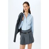 Koton Uzun Kollu Slim Fit Klasik Poplin Gömlek - Mavi - 42