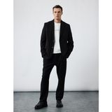 Koton Uzun Kollu Slim Fit Mono Yaka Blazer Ceket Erkek Kapaklı Cep Detaylı Orta Kalınlık Kumaş - Siyah - 56