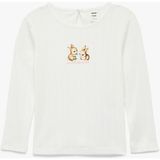 Koton Uzun Kollu Tavşan Baskılı Tişört Kız Çocuk Günlük Stil Polyester Karışımlı - Ekru - 12 - 18 Ay