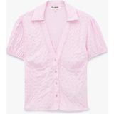 Koton V Yaka Balon Kollu Viskon Slim Fit Gömlek - 34 - Pembe