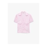 Koton V Yaka Düğmeli Slim Fit Viskon Balon Kol Bluz