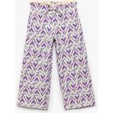 Koton Viskon Beli Bağcıklı Desenli Düz Paça Pantolon - Mor - 5 - 6 Yaş - Regular