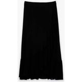 Koton Viskon Crinkle Kumaş Midi Etek - Siyah - 38