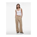 Koton Viskon Cupro Kumaş Straight Fit Cepli Pile Detaylı Düz Bol Paça Pantolon