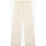 Koton Viskon Karışımlı Beli Bağcıklı Cepli Geniş Paça Pantolon - Ekru - Loose - 5 - 6 Yaş