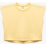 Koton Viskon Karışımlı Biyeli Kolsuz Bisiklet Yaka Basic Crop Tişört - Sarı - 6 - 7 Yaş