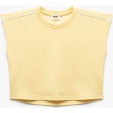 Koton Viskon Karışımlı Biyeli Kolsuz Bisiklet Yaka Basic Crop Tişört - Sarı - 7 - 8 Yaş
