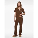 Koton Viskon Karışımlı Rahat Kesim Pijama Takımı - Kahve