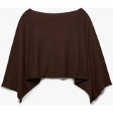 Koton Viskon Karışımlı Slim Fit 3/4 Yarasa Kol Kayık Yaka Crop Kazak - Kahve