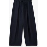 Koton Viskon Kumaş Beli Bağcıklı Loose Fit Cepli Balon Pantolon - Lacivert - 34