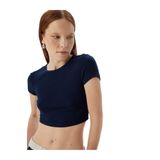 Koton Viskon Kumaş Kısa Kollu Bisiklet Yaka Slim Fit Crop Body