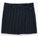 Koton Viskon Kumaş Slim Fit A Kesim Çizgili Mini Etek - 42