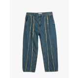 Koton X İnji - Cepli Düğmeli Rahat Kalıp Şerit Detaylı Balon Fit Denim Pantolon