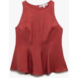Koton x Melis Ağazat - Kolsuz Halter Yaka Peplum Bluz - 34 - Bordo