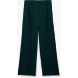 Koton x Melis Ağazat - Pileli Cepli Bol Düz Paça Kumaş Pantolon - Yeşil - Regular - 34
