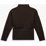 Koton x Şahika Ercümen - Slim Fit Uzun Kollu Işıltılı Dik Yaka Kemerli Kazak - Kahve