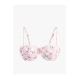 Koton X Sibil Çetinkaya - Dantel Detaylı Balenli Çiçekli Bikini Üstü Çıkarılabilir Askılı