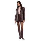 Koton X Sibil Çetinkaya - Uzun Kollu Cepli Düğmeli Suni Deri Blazer Ceket