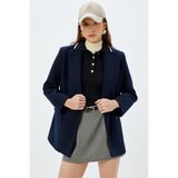 Koton x Sima Tarkan - Kazayağı Desenli Mini Etek Şortlu Kemerli Pile Detaylı 5WAK70025UW - Lacivert - 36