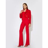 Koton x Zeynep Bastık - Crop Blazer Ceket Asimetrik Kruvaze Ters Yaka - Kırmızı - 34