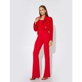 Koton x Zeynep Bastık - Crop Blazer Ceket Asimetrik Kruvaze Ters Yaka - Kırmızı - 42