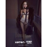 Koton x Zeynep Bastık Uzun Suni Kürk Kaban Kadın Oversize Cepli Kışlık Orta Kalınlık - Siyah - 42
