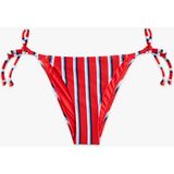 Koton Yanları Bağlamalı Ipli Çizgili Bikini Altı - 36 - Kırmızı