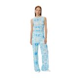 Koton Yarı Transparan Kolsuz Tişört Batik Desenli Slim Fit