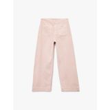 Koton Yüksek Bel Cep Detaylı Düğmeli Kısa Geniş Paça Pantolon - Culotte Jeans Pembe 6wal40022mw Pembe