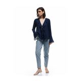 Koton Yüksek Bel Düğmeli Cepli Düz Paça Mom Fit Jean Pantolon - Mom Slim Jean
