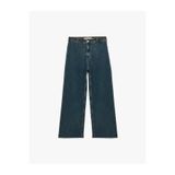 Koton Yüksek Bel Rahat Kalıp Pamuklu Denim Pantolon - Culotte Jeans