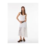 Koton Yüksek Bel Slim Fit Dikiş Detaylı Dantel Asimetrik Midi Etek