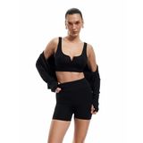 Koton Yüksek Bel Slim Fit İnterlok Biker Spor Tayt