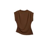 Koton Yuvarlak Yaka Asimetrik Drape Detaylı Kolsuz Bluz