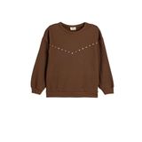 Koton Zımba Detaylı Sweatshirt Uzun Kollu Bisiklet Yaka Şardonlu