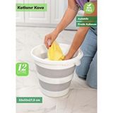 Kova Katlanır Su Kovası Silikon Kova Katlanabilir Bebek Kovası Bpa Free Gri