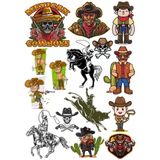 Kovboy Sticker Set 3 18 Parça Telefon, Tablet, Defter, Laptop Sticker