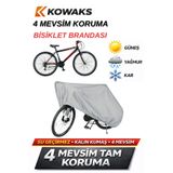 KOWAKS Gri Bisiklet Brandası, Koruma Örtüsü, Su ve Toz Geçirmez, 4 Mevsim Koruma