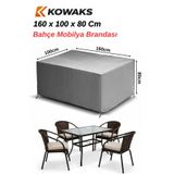 KOWAKS Gri Su Geçirmez Bahçe Mobilya Koruma Örtüsü Branda 160x100x80 Cm
