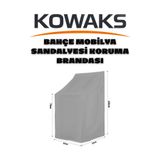 KOWAKS Sandalye Koruma Örtüsü Gri Bahçe Mobilya Brandası Balkon Sandalyesi Yağmur Önleyici Koruyucu Lüx