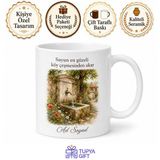Köy Çeşmesi Temalı Baskılı Kupa Bardak Nostaljik Hediye Porselen Mug