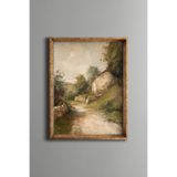 Köy Yolu – Vintage Desenli Çerçeve – İnce Model, Altın1, 15 x 21